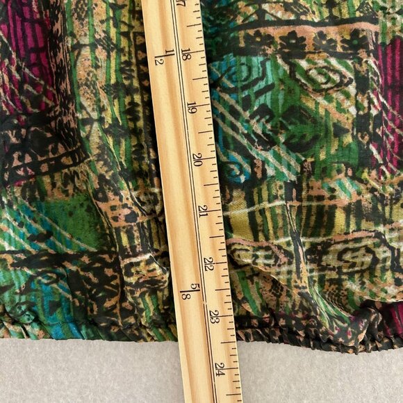 Neiman Marcus Blouse Womens SZL Silk Blend Multicolor Print Long Sleeve Side Tie - Picture 9 of 9